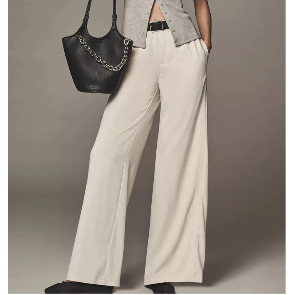 LARGE TALL🔹 By Anthropologie Soft Pull-On Pants Ivory White Putty